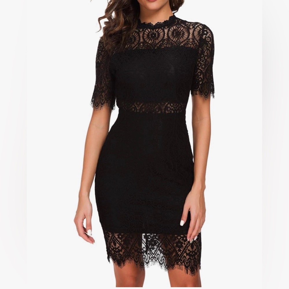 Chic Black Lace Mini Dress